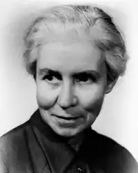 A black and white image of Agnes Cumming