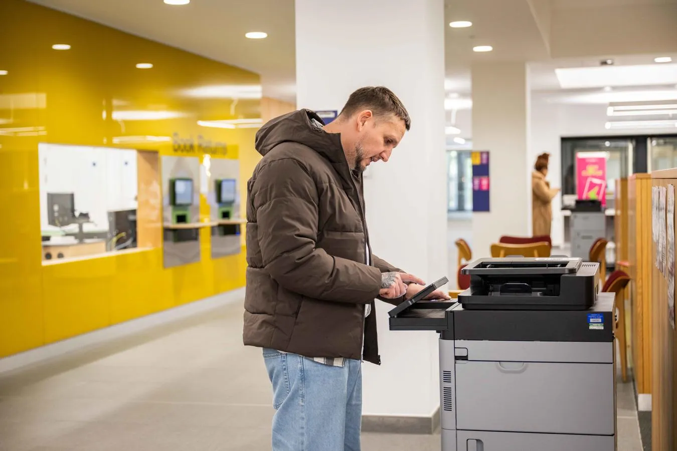 a student using the printer